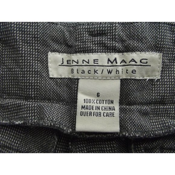 "JENNE MAAG BLACK/WHITE" 6 x 25.5" Brown Tweed Crop Pants cropped capri capris - Picture 3 of 9
